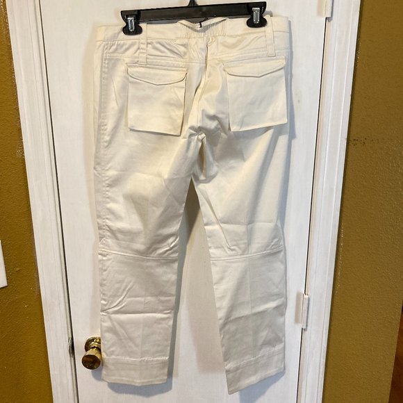 Coast Weber Ahaus women's size 44 IT off-white elastic waist satin pants 32x28 - Picture 5 of 10